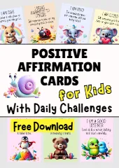 FREE Positivity Affirmation Cards for children Confidence Growth Mindset Daily Challenges Resource pdf
