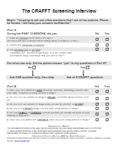 CRAFFT Substance-related risks and problems Screening Questionnaire for Adolescents
