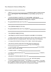 Domestic Violence Safety Plan (6 pages)