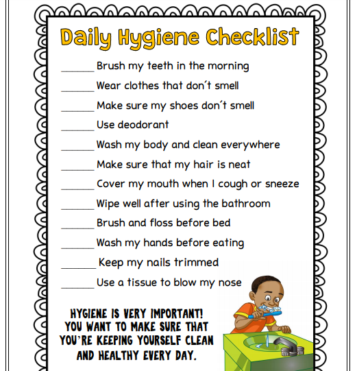 Daily Hygiene Checklist for Children