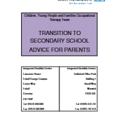 Transition to secondary school: advice for parents booklet