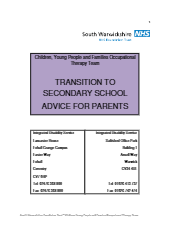 Transition to secondary school: advice for parents booklet
