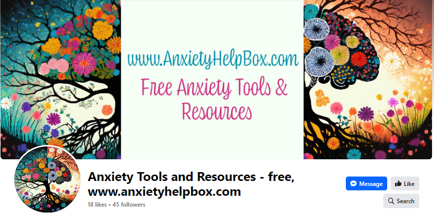 Facebook page anxietyhelpbox free anxiety tools and resources