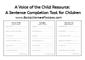 A Voice of the Child Resource Sentence Completion Tool for Children