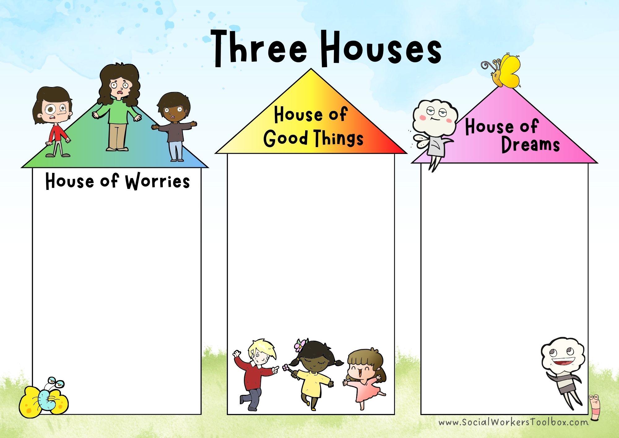 Free 3 Houses PDF Template Direct Work download