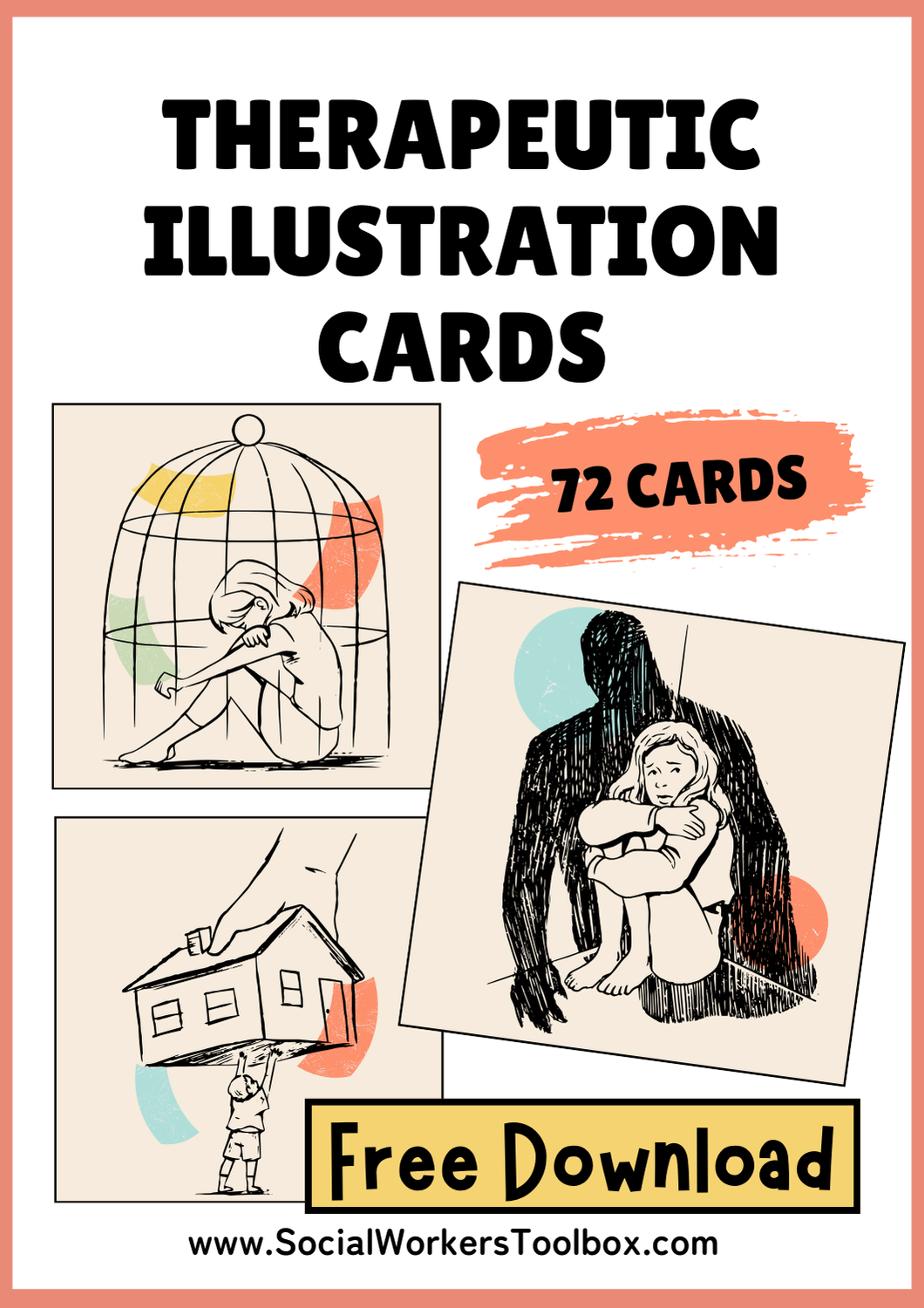 Free Therapeutic Illustration Cards Mental Health Resource