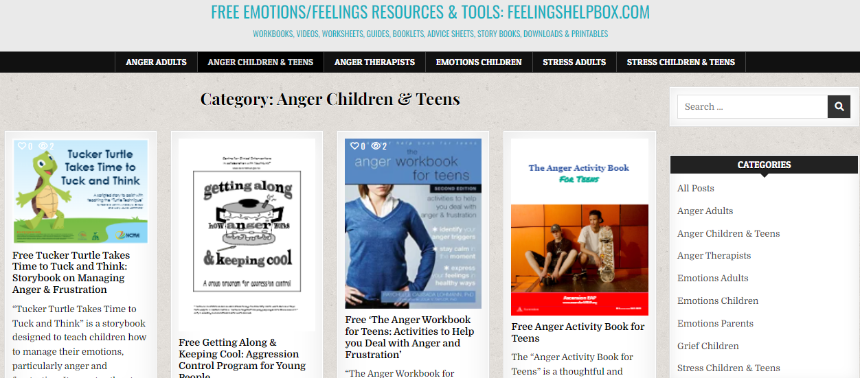 Free anger management resources for children and teens