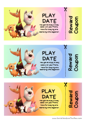 Play Date Reward Coupon Printable Friendship Voucher for Kids