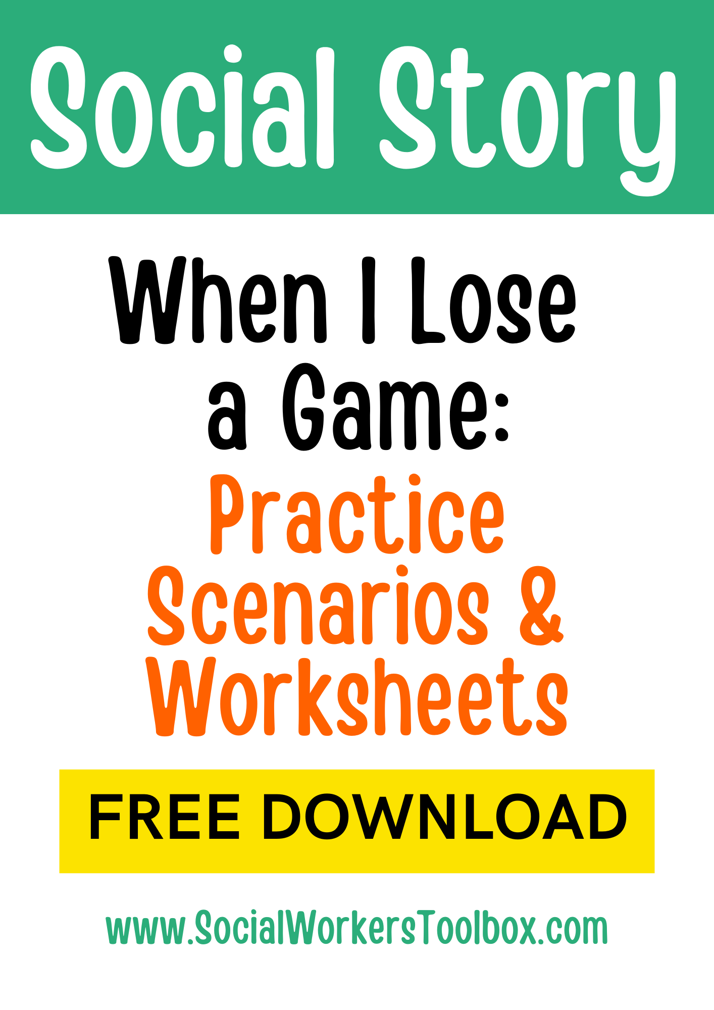 When I Lose a Game Social Story Practice Scenarios Worksheets Free pdf