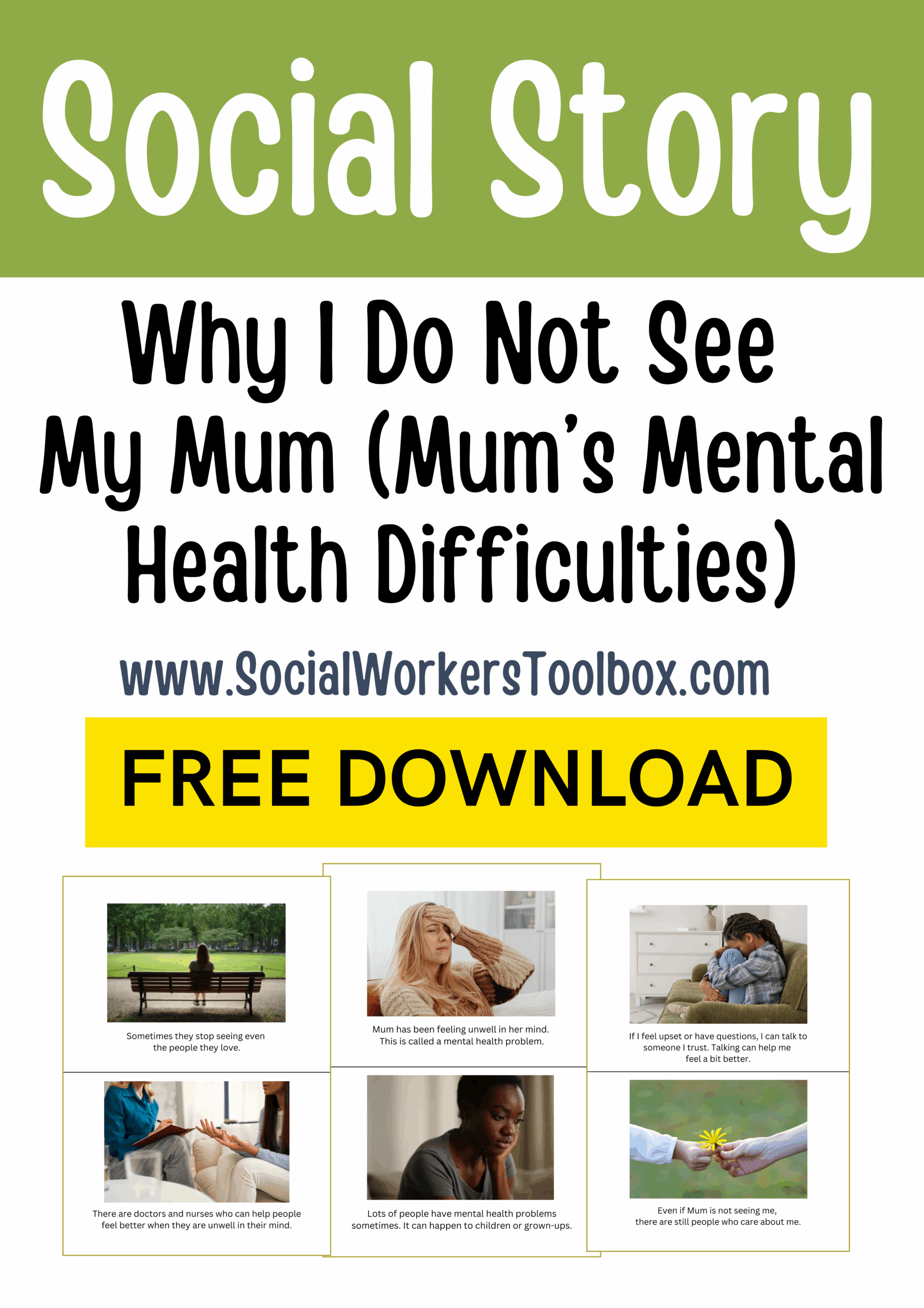Why I Do Not See My Mum PDF Free Social Story for Kids lifestory work