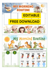 morning steps routine chart visual