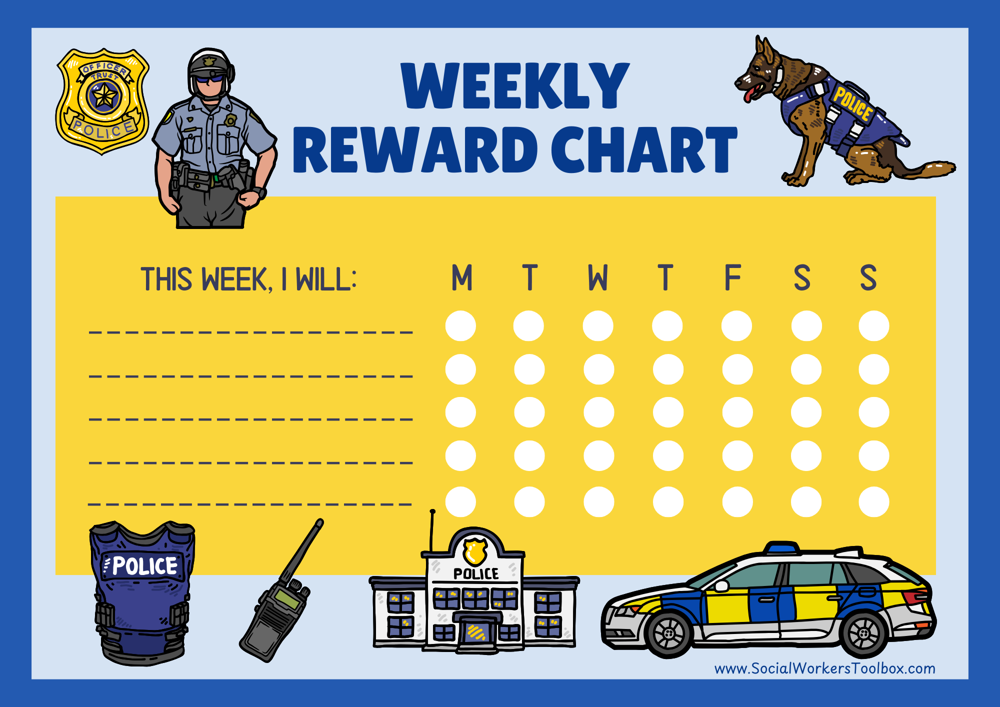 Weekly reward chart police theme